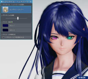 PSO2NGS：ロングウェーブヘアー（装飾OFF）・正面 - 